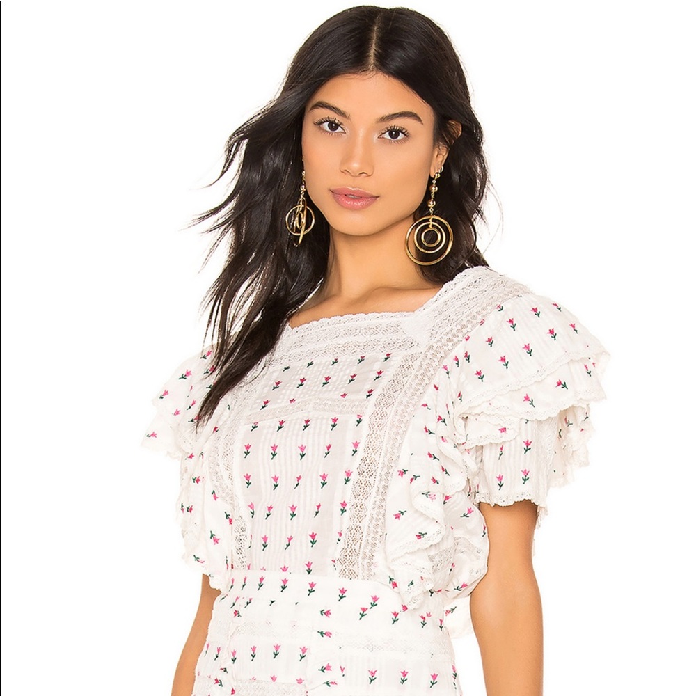 LoveShackFancy Embroidered Top XS